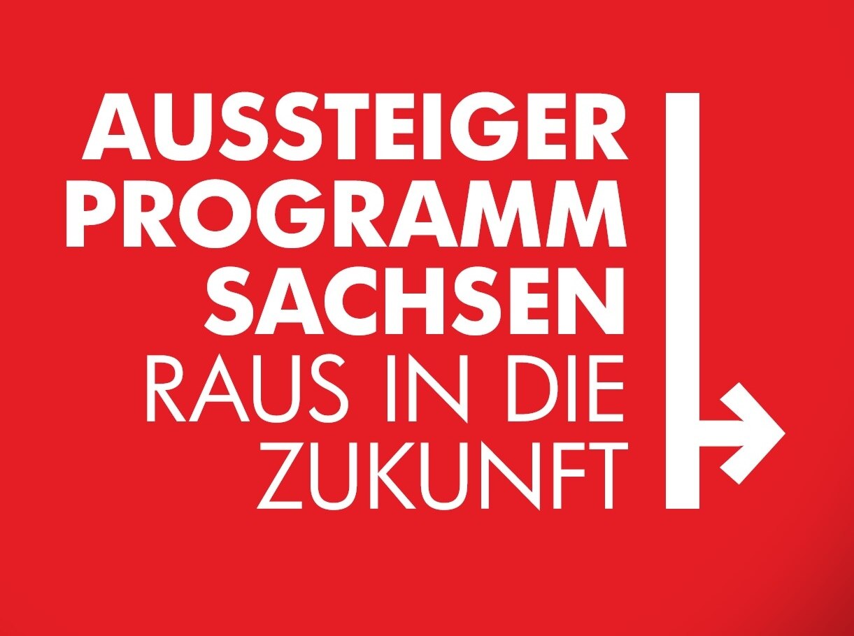 Das Bild zeigt das Logo des Aussteigerprogramms Sachsen. 