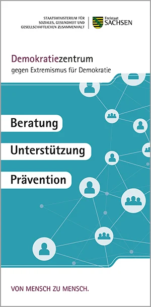 Cover des Faltblatts »Demokratiezentrum gegen Extremismus für Demokratie«