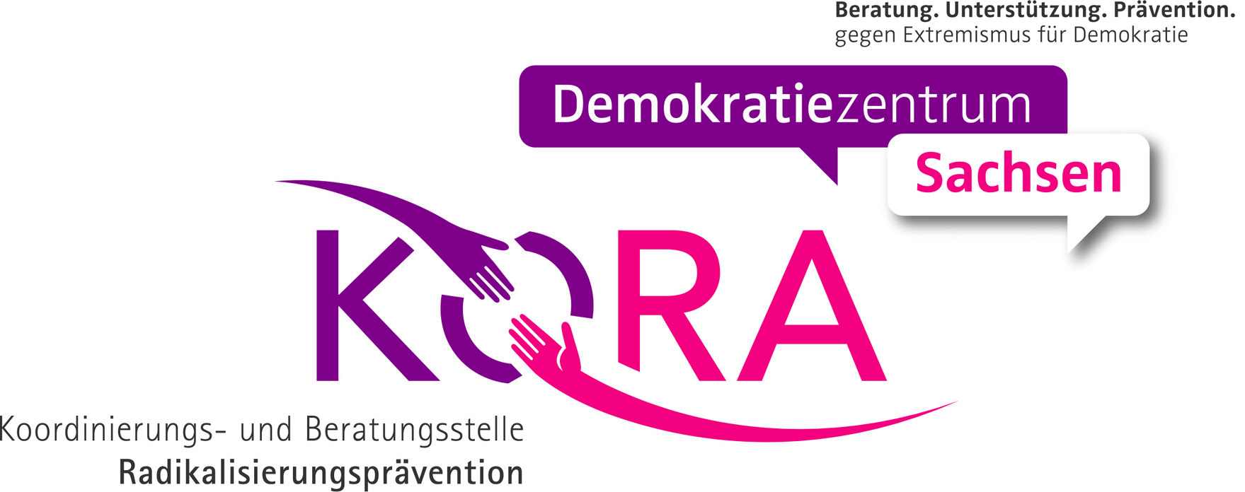 DAs Bild zeigt das Logo der Koordinierungs- und Beratungsstelle Radikalisierungsprävention im Demokratie-Zentrum Sachsen.