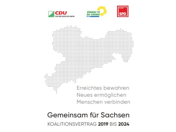 Deckblatt des Koalitionsvertrages 2019 - 2024